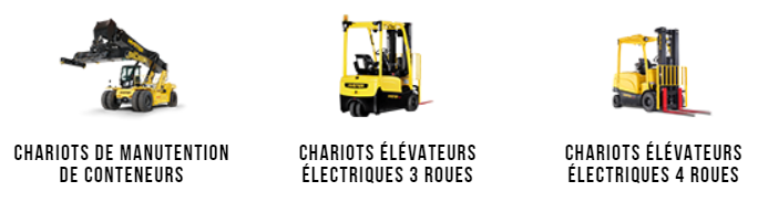 chariot de manutention de conteneurs, chariot élévateur éléctrique 3 roues et chariot élévateur éléctrique 4 roues